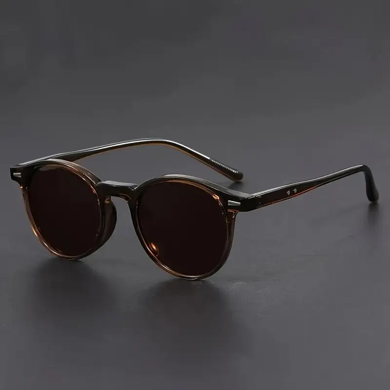 Tortoiseshell round sunglasses for men, lightweight retro eyewear perfect for summer and daily wear.