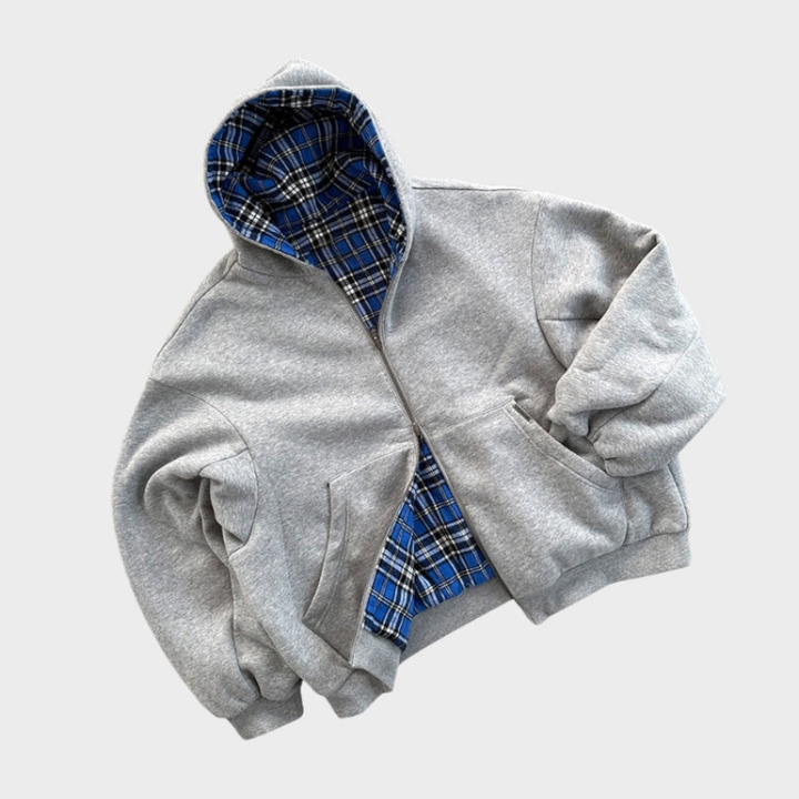 Comfortable men's reversible oversized hoodie, perfect for streetwear fashion.
