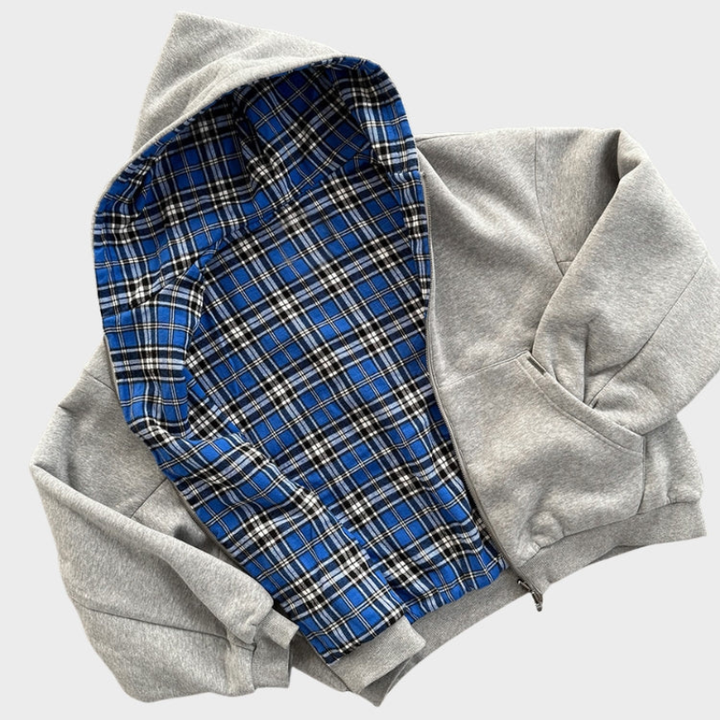 Versatile men's reversible oversized sweatshirt, offering two styles in one.