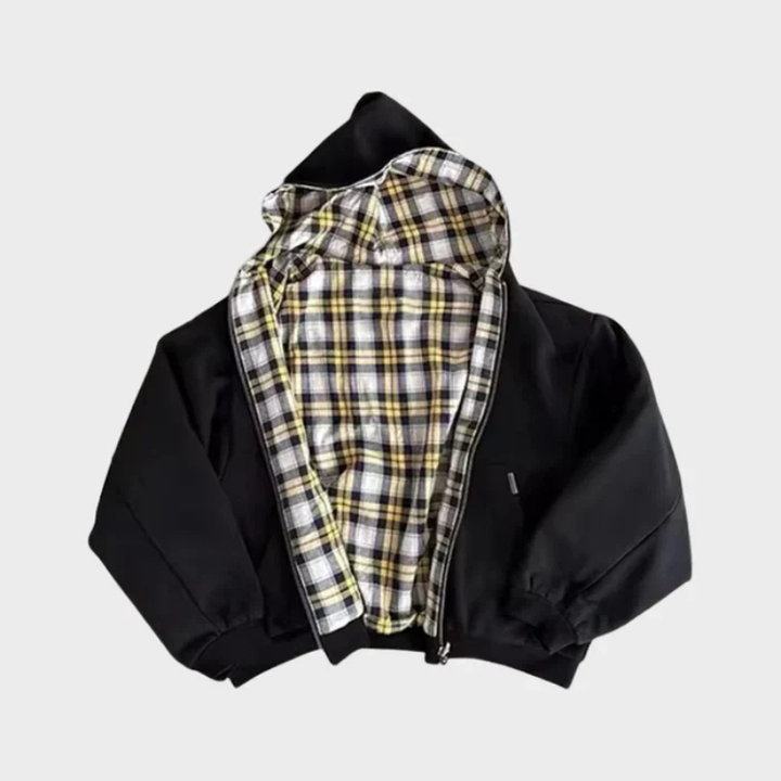 Two-in-one men's reversible oversized hoodie for versatile fashion choices.