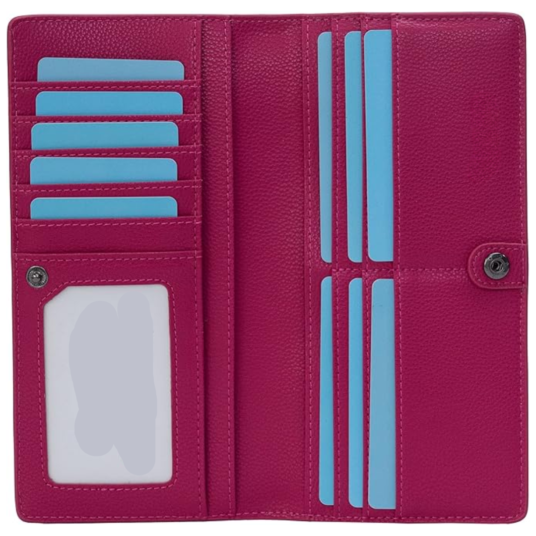 Premium leather men's RFID blocking slim wallet, durable & secure card holder.