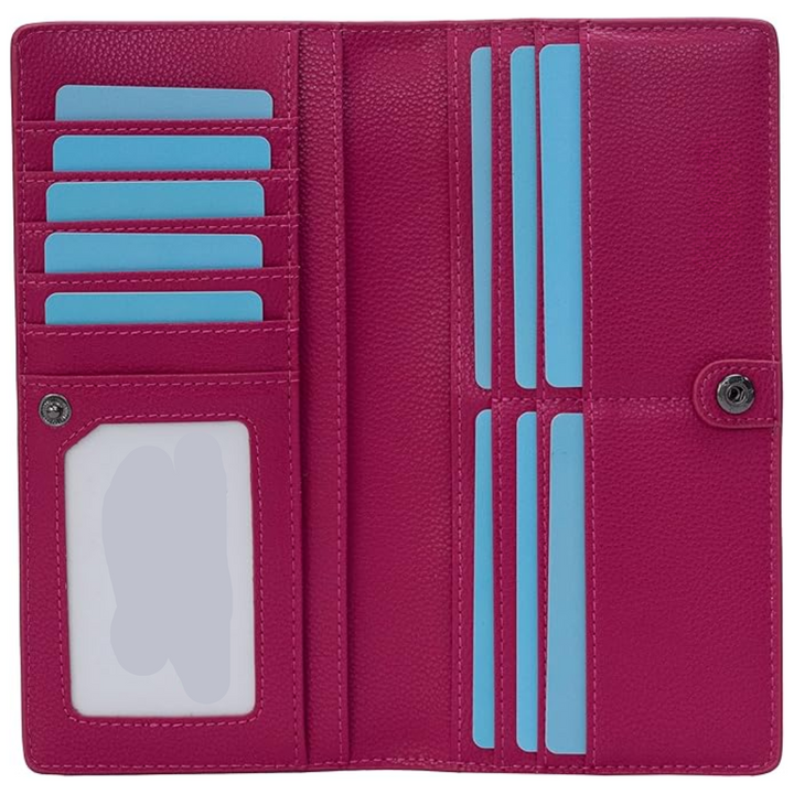 Premium leather men's RFID blocking slim wallet, durable & secure card holder.