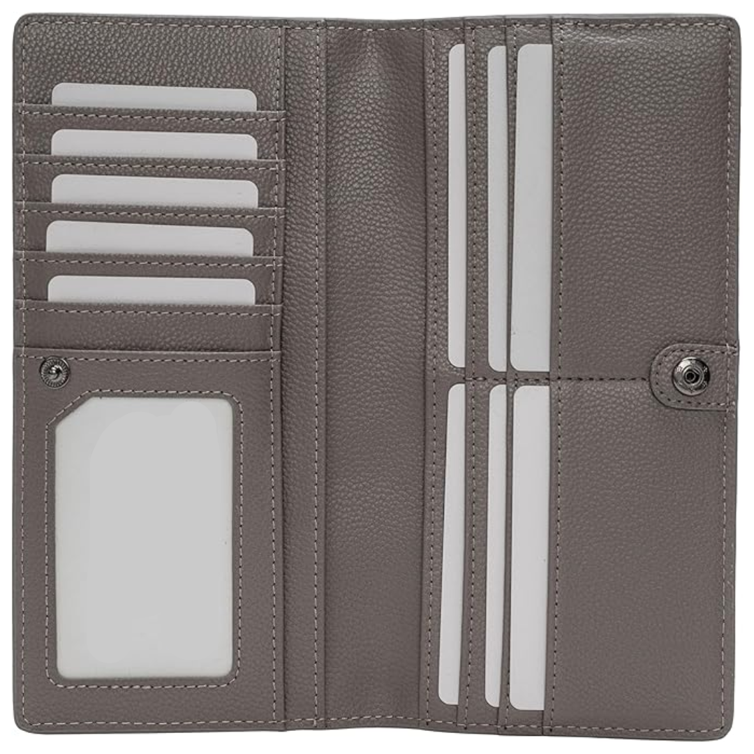 Minimalist men's wallet with RFID blocking, compact card holder for essential items.