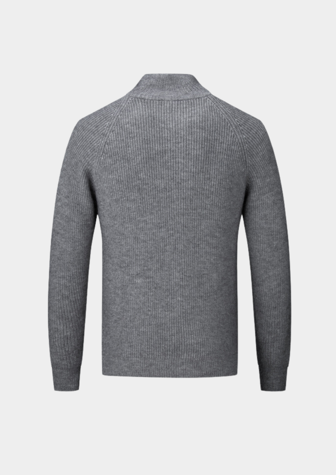Smart casual men's long sleeve zip jacket with ribbed texture & funnel neck, versatile for any look.