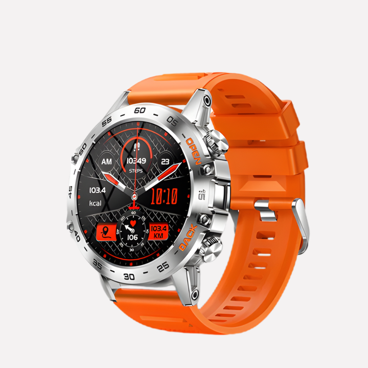 Men's smart wearable GPS watch, ideal for fitness tracking and outdoor sports. Durable tech accessory for active men.