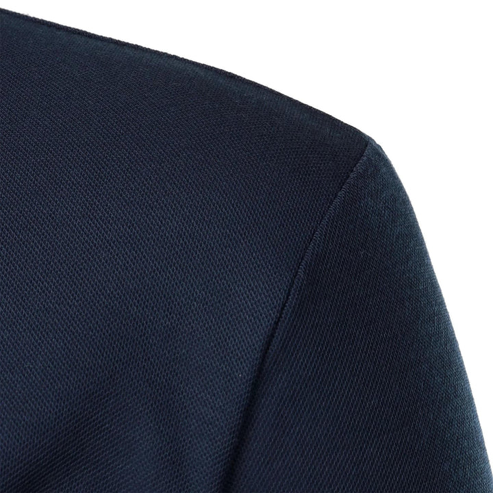 Black men's short sleeve polo, collared, with a convenient chest pocket, offering versatile style.