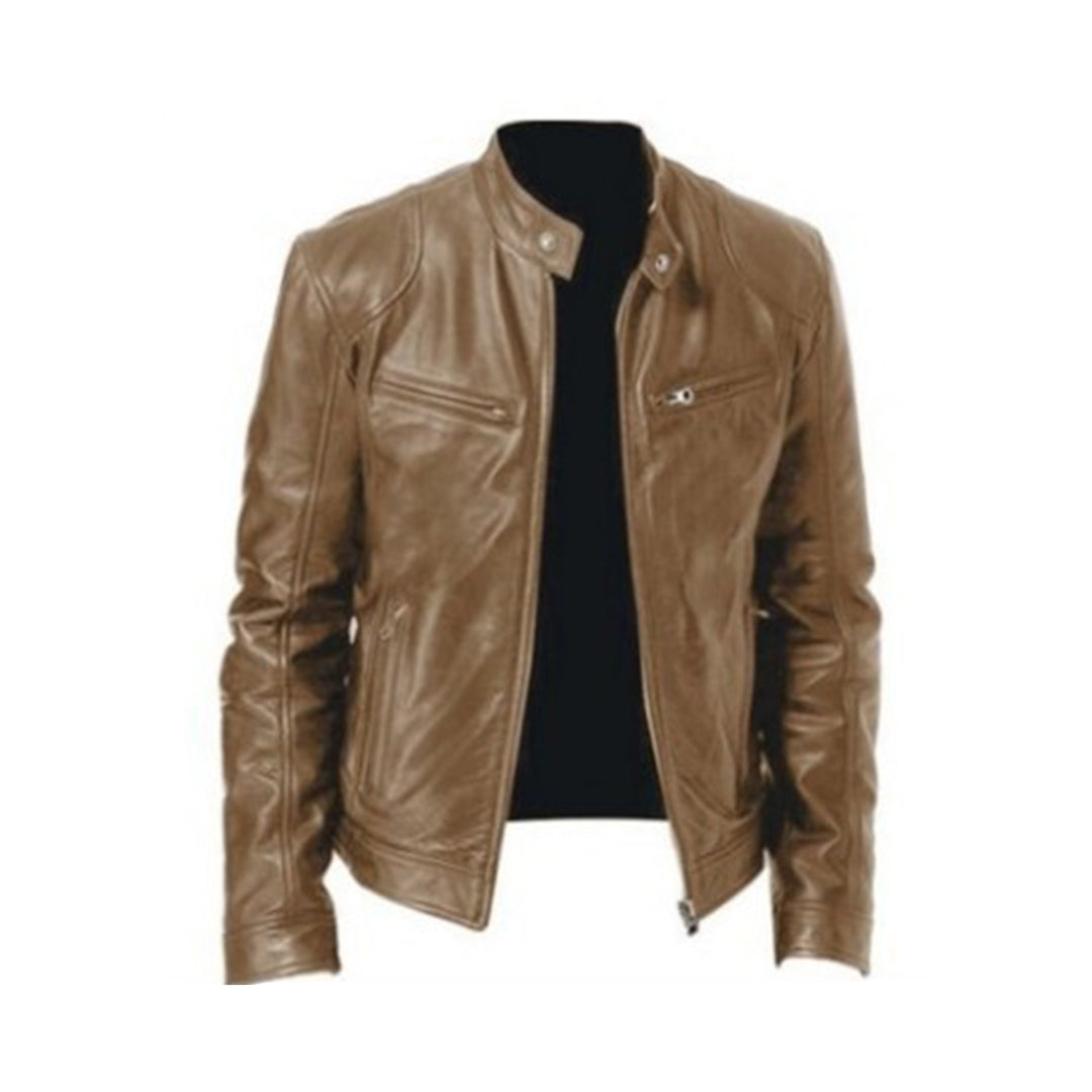 Camel men's everyday racer jacket, sleek and comfortable, ideal for casual style & transitional weather fashion.