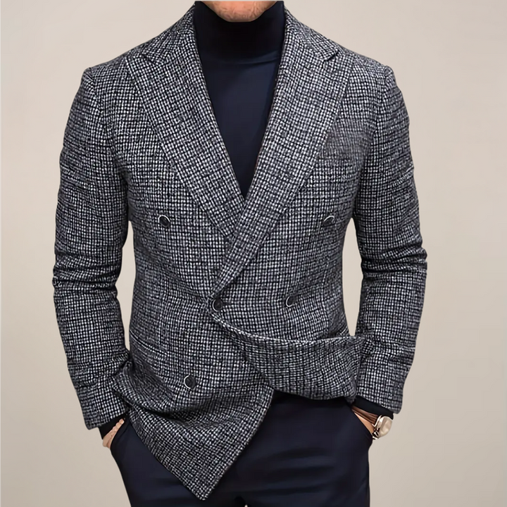 Men's slim fit check blazer. Ideal for smart casual events & tailored style.