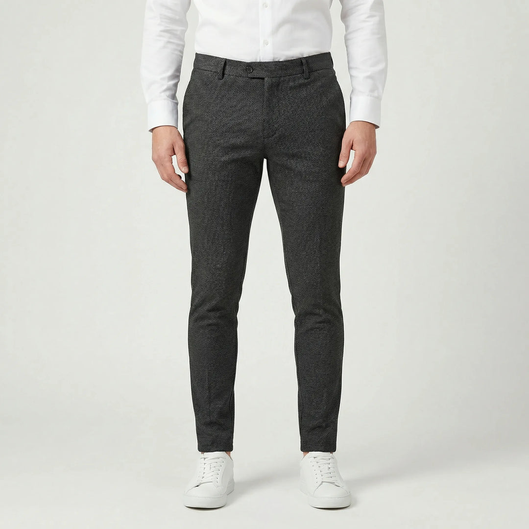 Marco men's slim fit chino pants in a sophisticated tapered cut, designed for stylish everyday comfort.