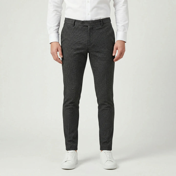 Marco men's slim fit chino pants in a sophisticated tapered cut, designed for stylish everyday comfort.