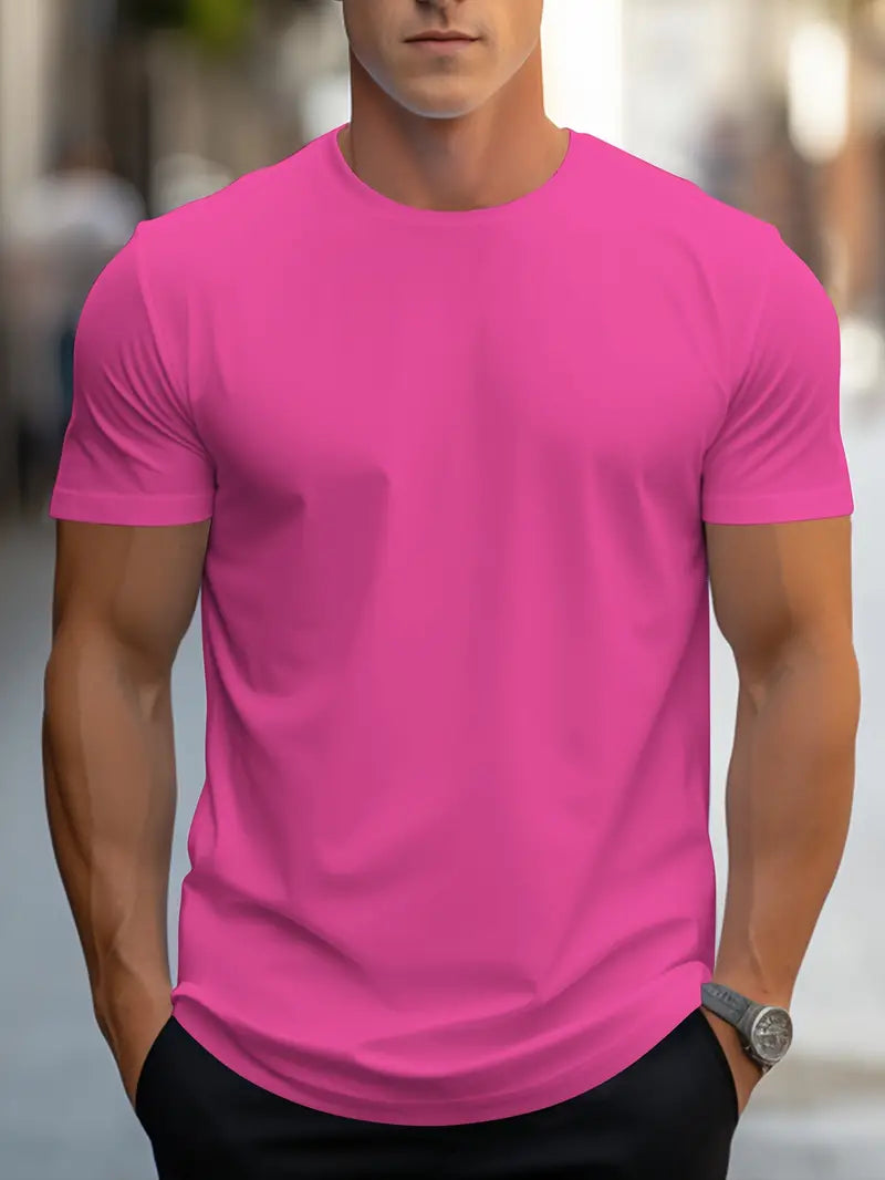 Men's modern slim fit short sleeve t-shirt. Crew neck tee, ideal for versatile everyday style.