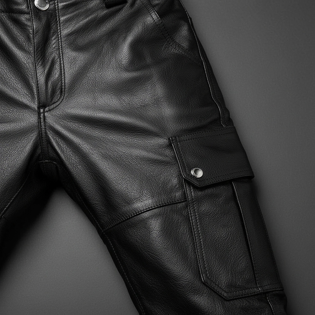Versatile men's slim-fit biker trousers, Daryl style, comfortable for urban fashion & rock style outfits.