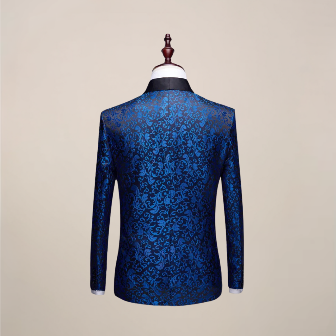 Elegant men's embroidered tuxedo blazer, slim fit. Ideal for galas, parties & special occasions.