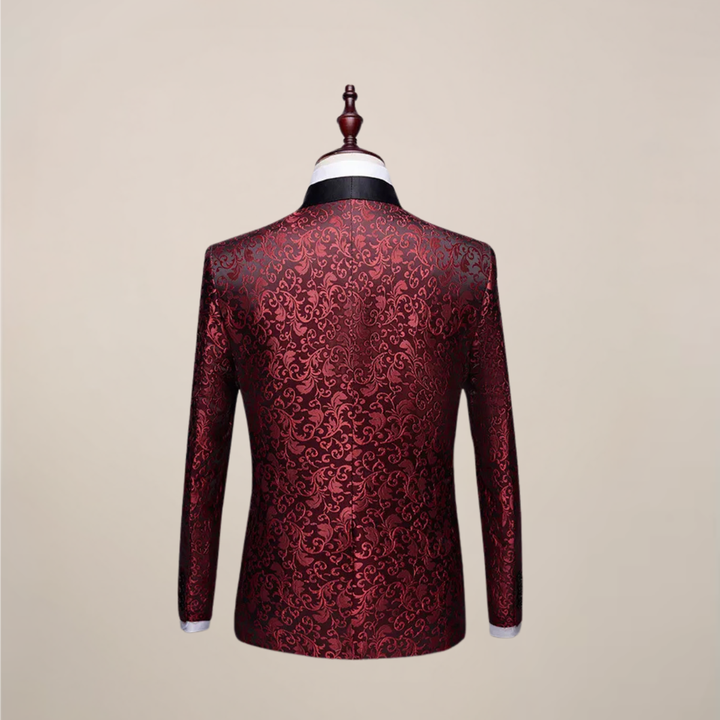 Versatile men's slim fit embroidered formal blazer. Elevate your wedding or gala evening attire.
