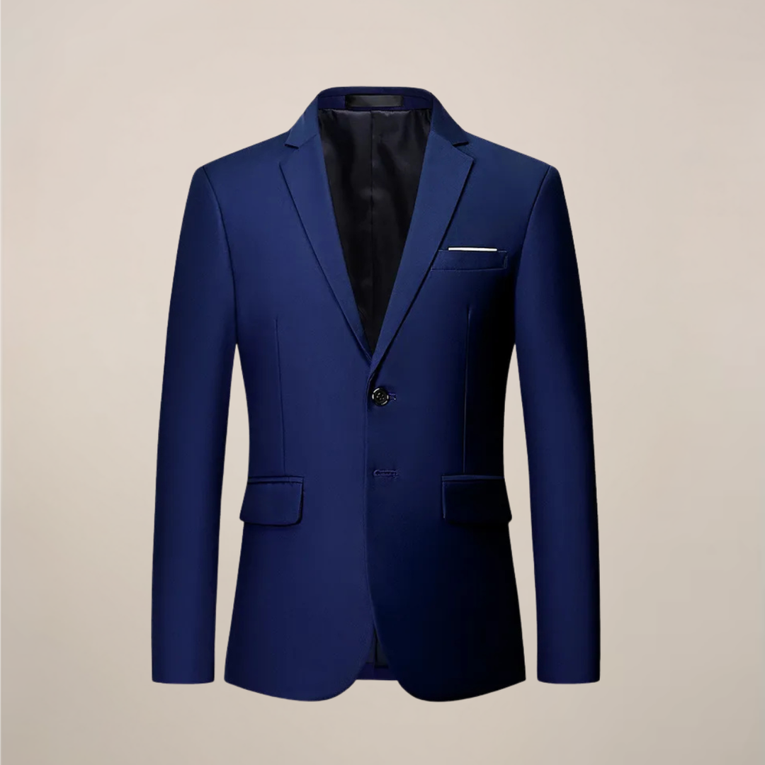 Professional men's slim fit blazer offering a modern, sharp look for formal and business events.