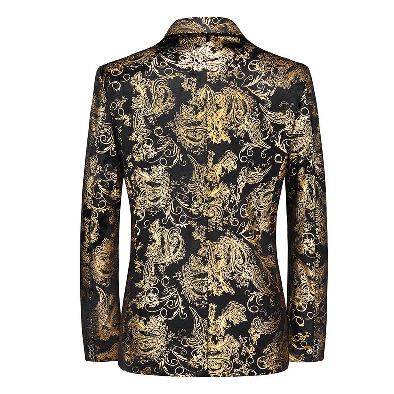 Modern men's patterned slim-fit blazer for a sophisticated fashion statement, perfect for formal and casual wear.