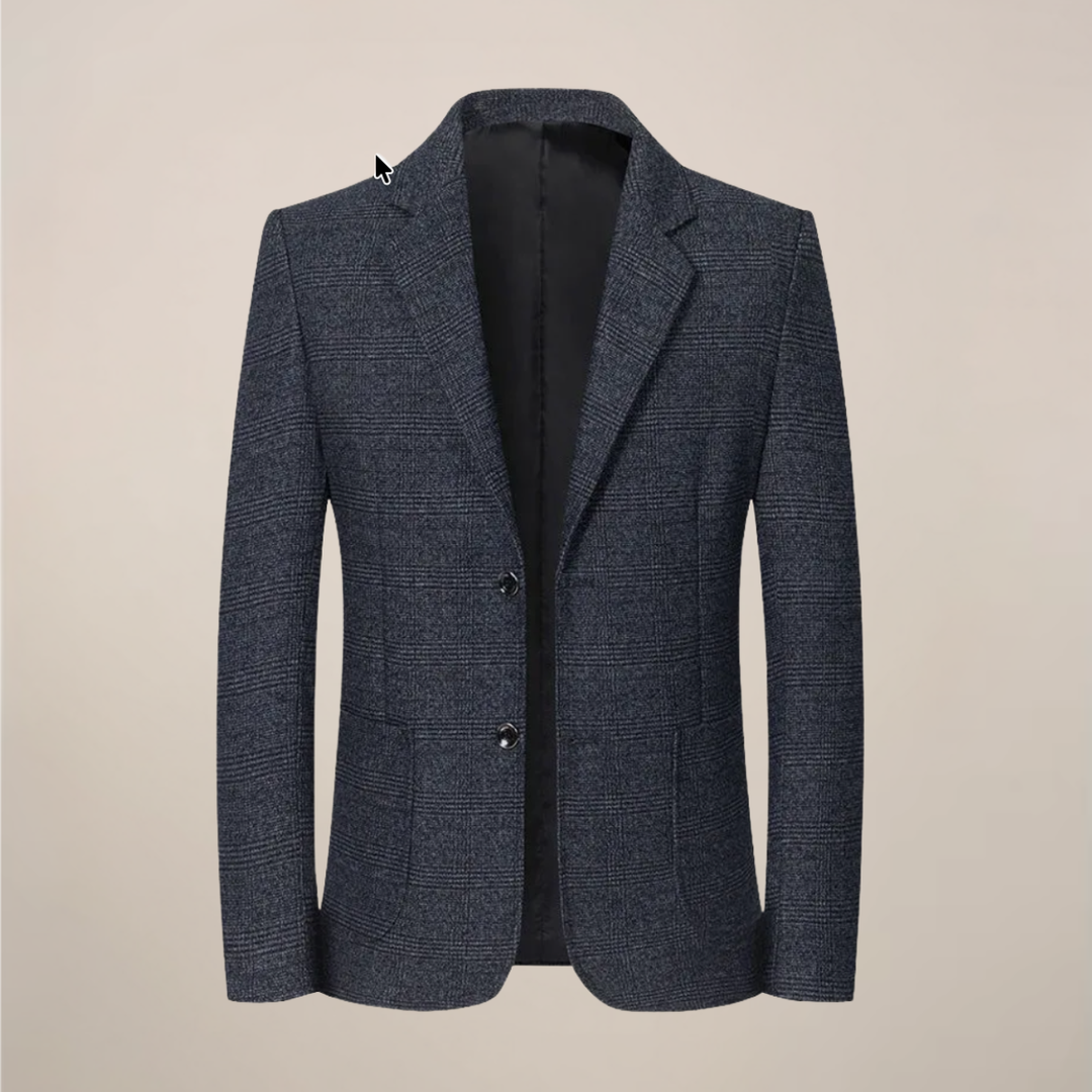 Sharp men's slim fit plaid blazer. Vintage check pattern, a smart casual and business essential jacket.