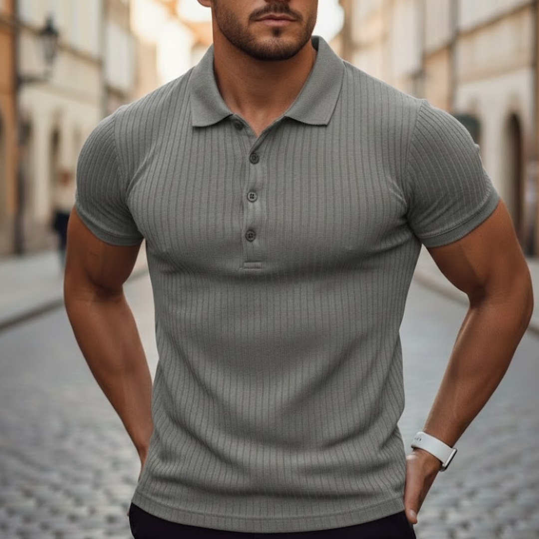 Everyday comfort: Men's slim fit short sleeve polo. Breathable & versatile for casual or athletic wear.