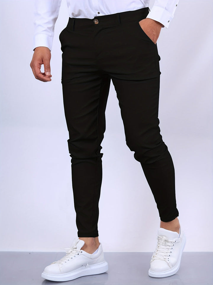 Comfortable men's slim fit stretch chino pants, ideal for everyday casual wear.