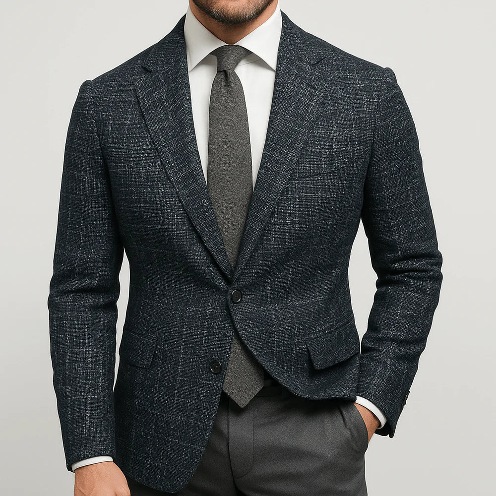 All-season men's slim-fit blazer, a versatile tailored jacket for effortless style & any occasion.