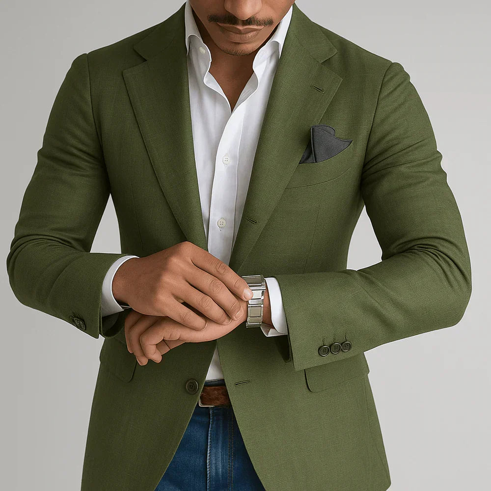 Men's fashion tailored blazer, a sophisticated slim-fit jacket for men's formal wear or smart casual.