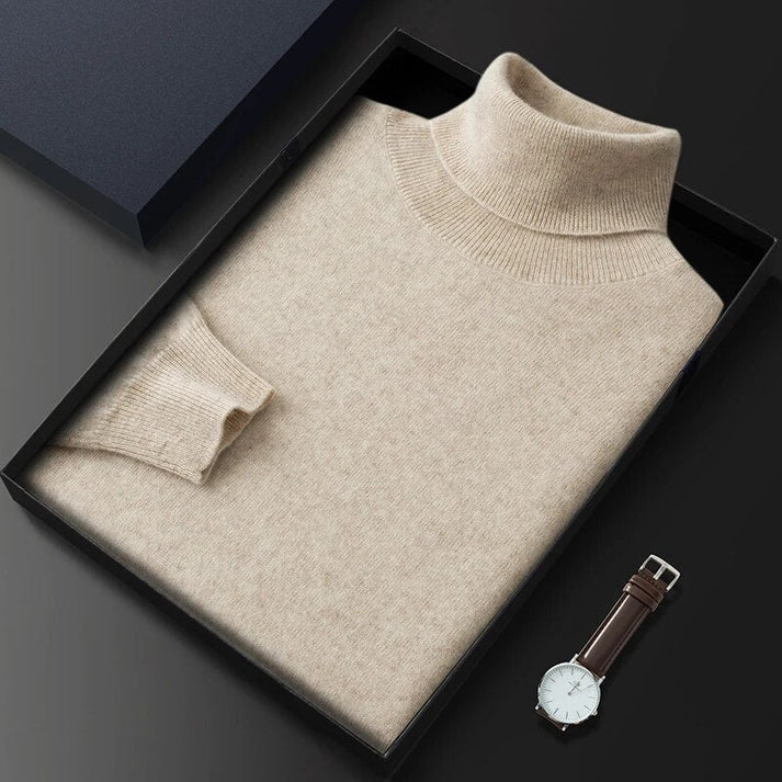 Versatile men's turtleneck sweater. A slim fit long sleeve design for modern men's fashion & business casual.