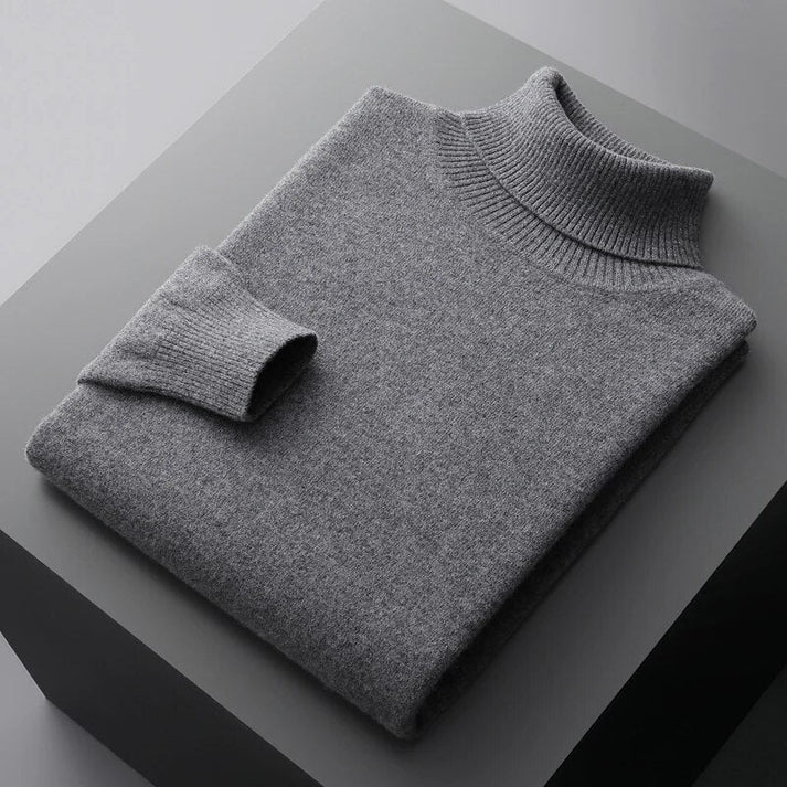 Classic men's turtleneck sweater. Slim fit, long sleeve design, ideal for modern men's fashion & winter layering.