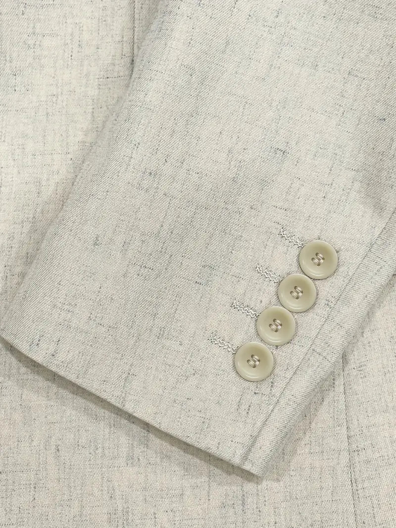 Elegant men's slim fit suit, versatile blazer & trousers, comfortable for business meetings or wedding.