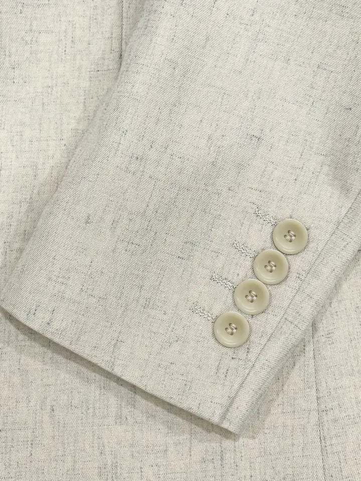 Elegant men's slim fit suit, versatile blazer & trousers, comfortable for business meetings or wedding.