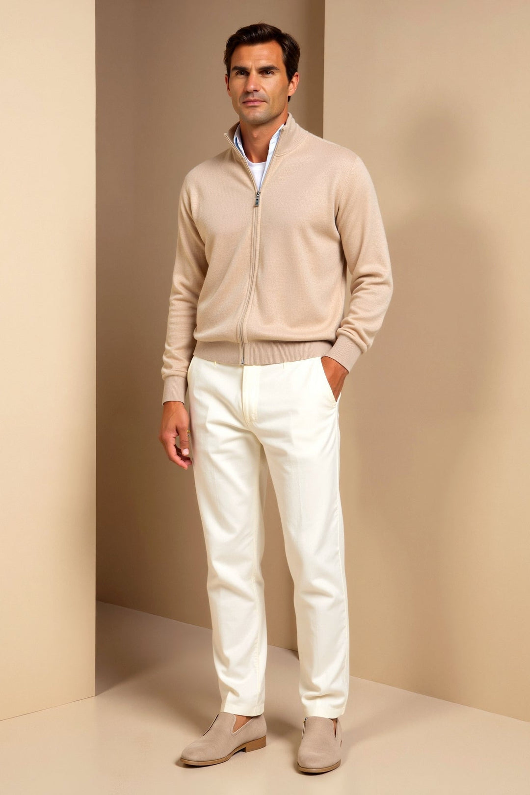 Stylish men's slim fit zip jacket for a sharp, modern look. Lightweight outerwear, perfect for everyday fashion.