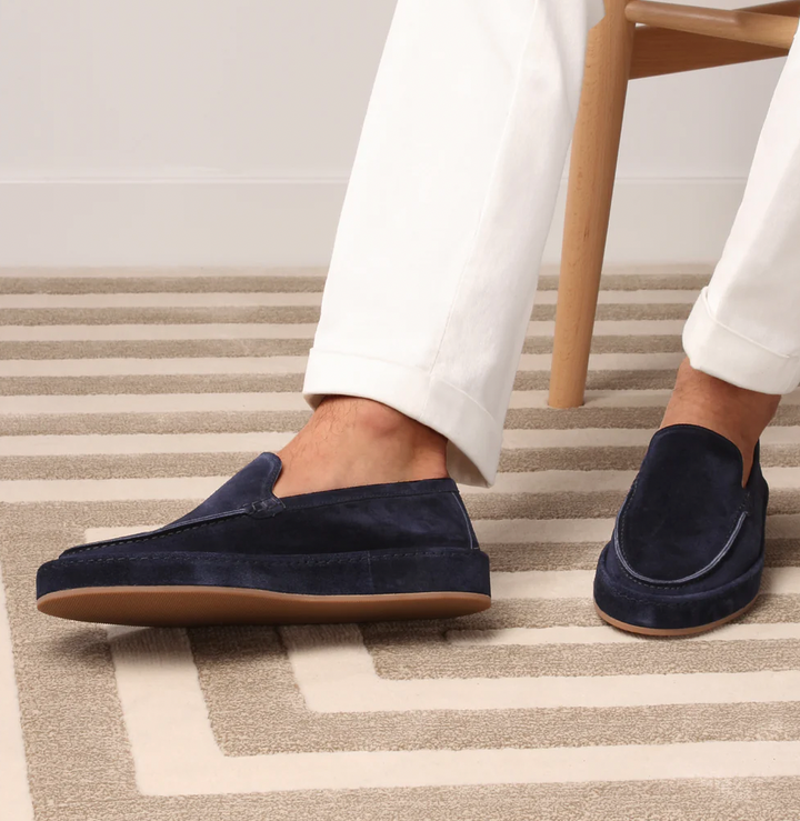 Stylish men's loafers, slip-on design with cushioned comfort for all-day wear. Elegant casual footwear.