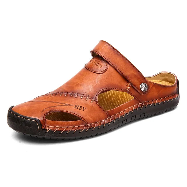 Men's closed-toe slip-on sandals, breathable and comfortable for all-day wear.