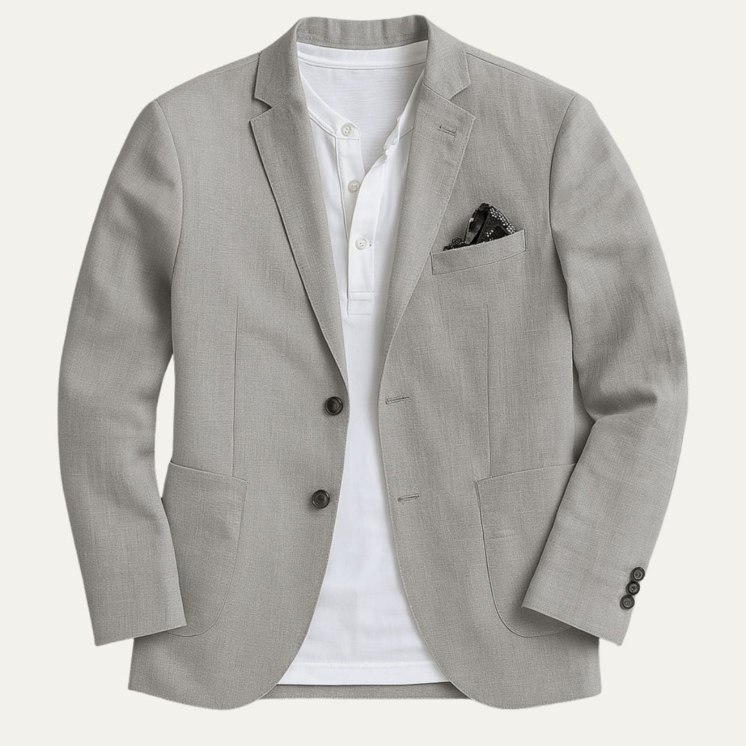 Sophisticated men's smart casual jacket. Elegant tailored blazer for events, business & stylish spring fashion.