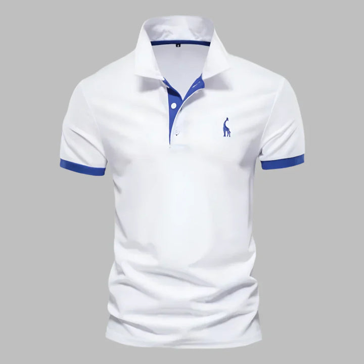 Men's Smart Contrast Trim Polo Shirt, short sleeve, in a classic color, perfect for smart casual everyday style.