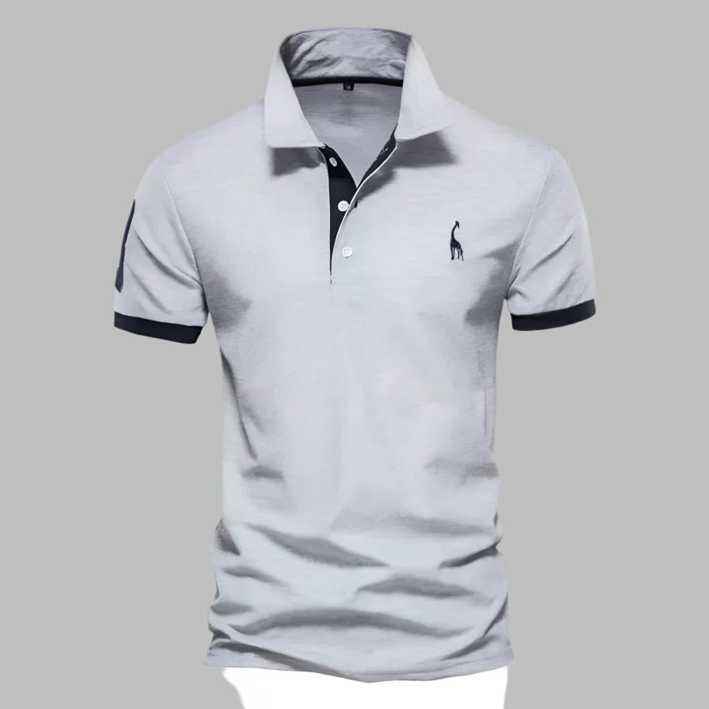 Short sleeve detail of a Men's Smart Contrast Trim Polo Shirt, ensuring comfort & effortless style for men.