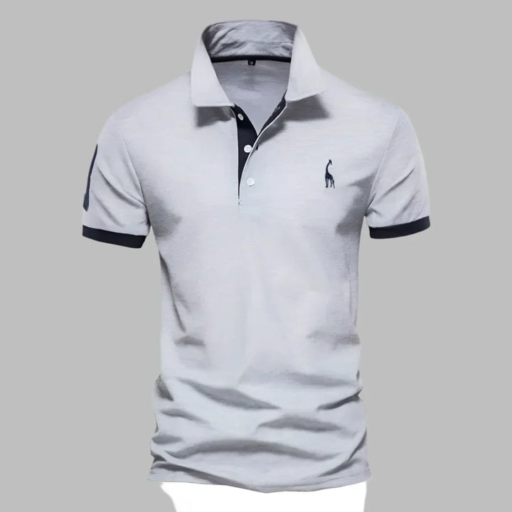 Short sleeve detail of a Men's Smart Contrast Trim Polo Shirt, ensuring comfort & effortless style for men.