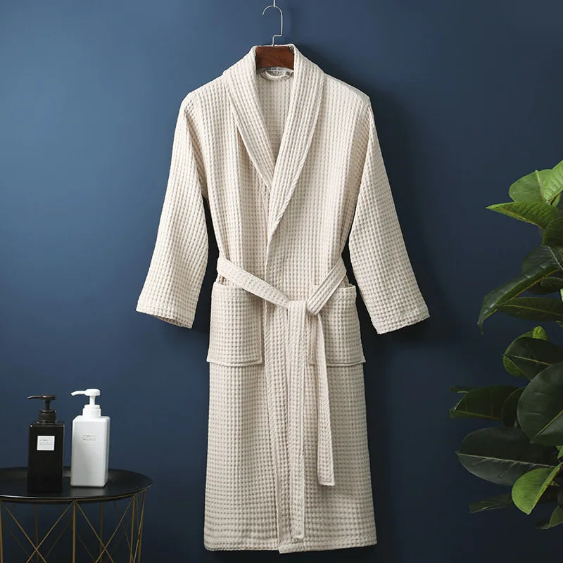 Men's soft cotton bathrobe, perfect for ultimate comfort & relaxation at home or spa.