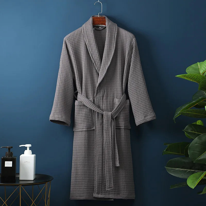 Stylish men's relaxation robe, a soft cotton loungewear essential for daily comfort.