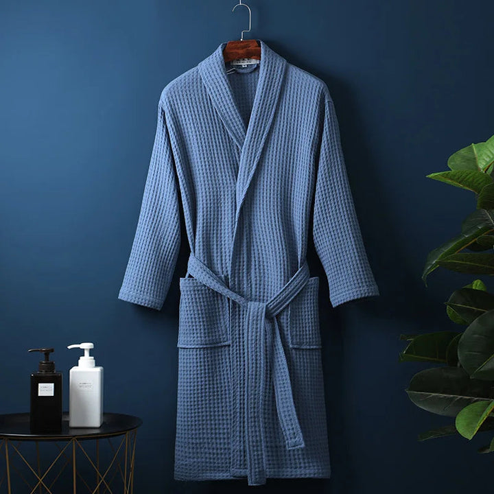 Elegant men's home wear bathrobe, soft cotton for everyday comfort and a spa-like feel.