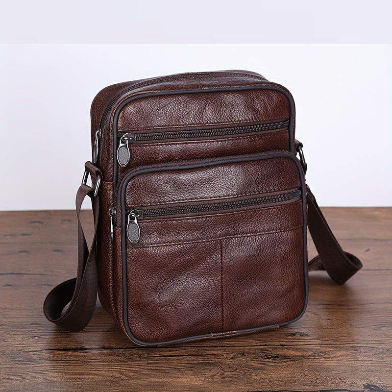 Sleek men's shoulder bag, spacious design with an adjustable strap, perfect for daily essentials.
