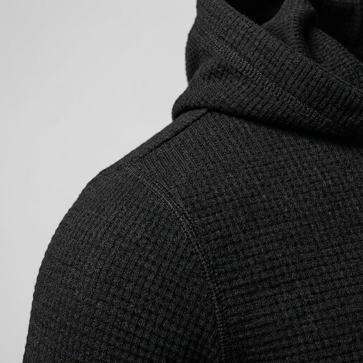 Athletic men's zipper hoodie, suitable for training sessions, sportswear, and casual use.