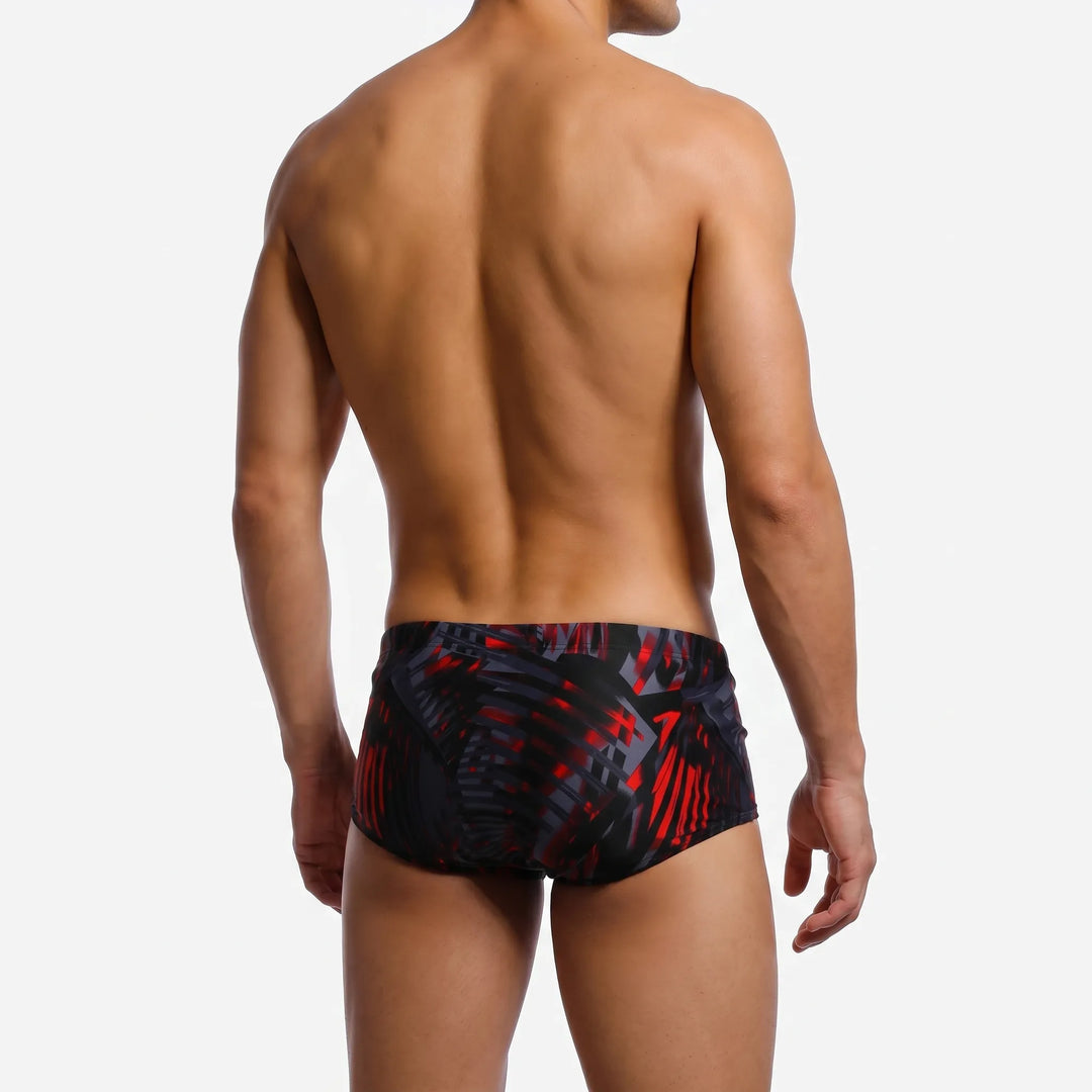 Men's square cut swim trunks, stylish beachwear & durable swimwear for active sports.