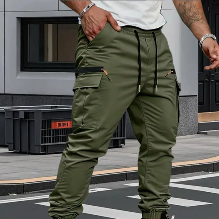 Utility men's stretch cargo pants, tapered fit, great for casual style & active pursuits. Everyday wear comfort.