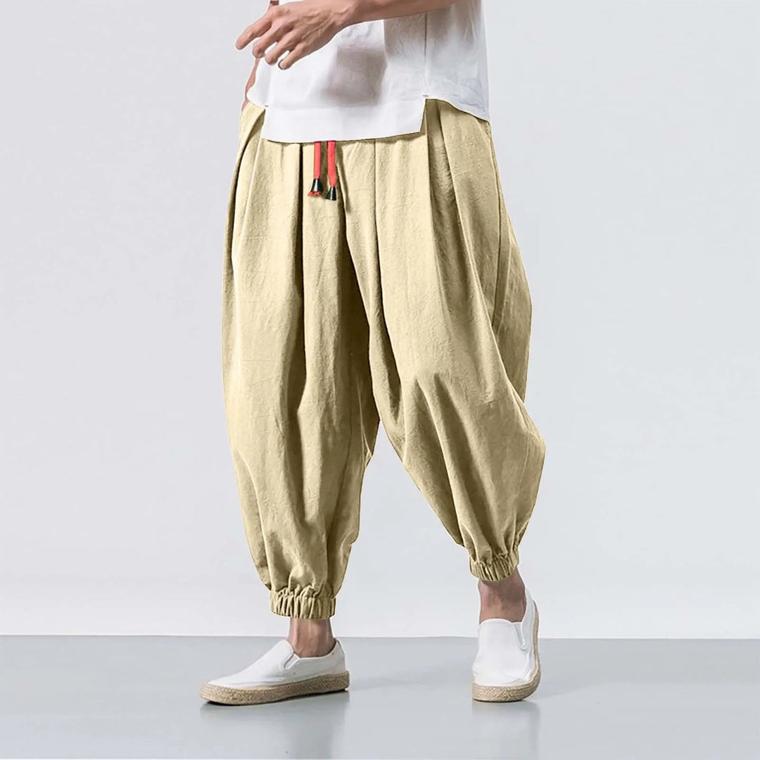 Relaxed men's baggy joggers for ultimate comfort. Perfect lounge wear, yoga pants for indoor activities.