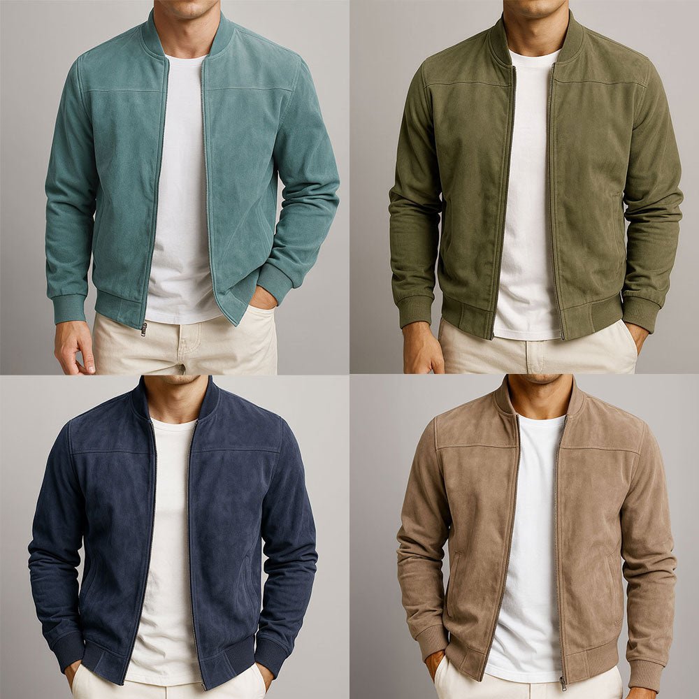 Everyday men's structured bomber jacket, ideal tailored outerwear for versatile smart casual layering.