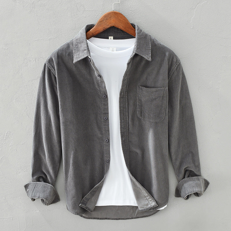 Men's stylish button-up casual shirt, long sleeve for versatile everyday wear & smart casual men's fashion.