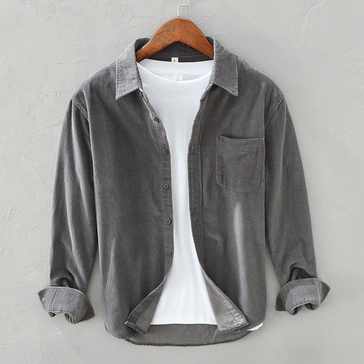 Men's stylish button-up casual shirt, long sleeve for versatile everyday wear & smart casual men's fashion.
