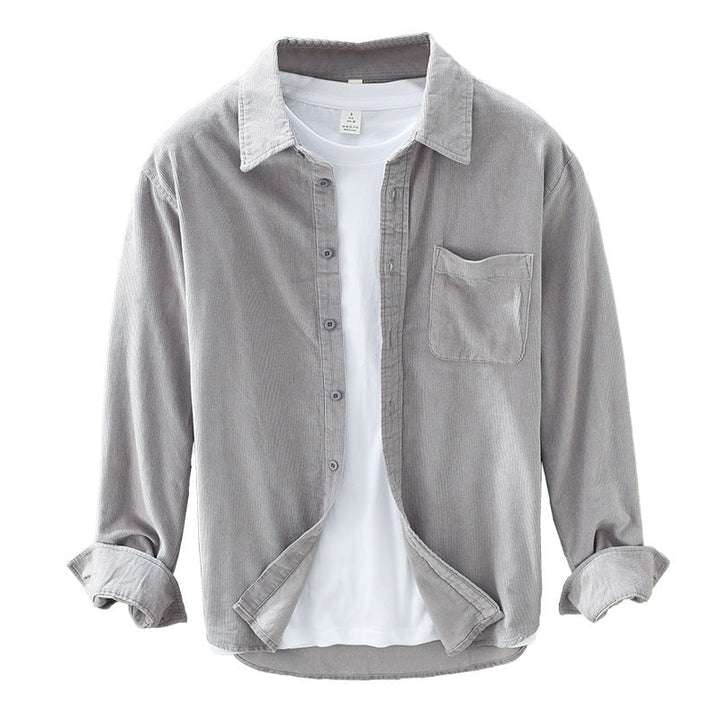 Versatile men's button-up casual shirt, a long-sleeve top for everyday wear & smart casual men's fashion.