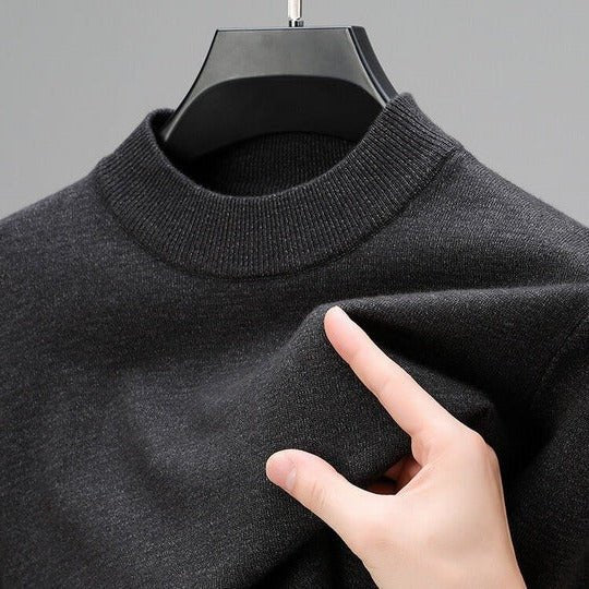 Effortlessly stylish men's mock neck sweater, a comfortable pullover for fall and winter fashion.