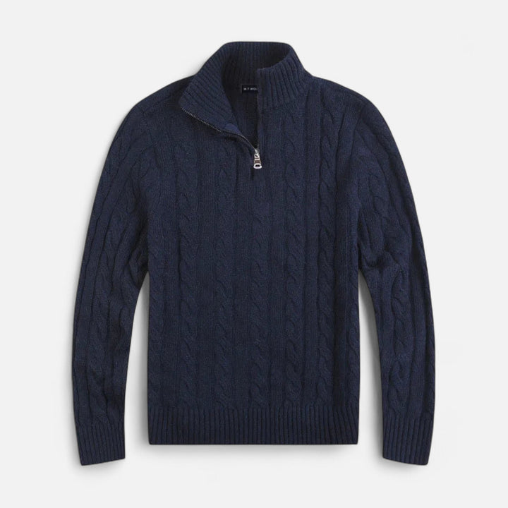 Full length view of a modern men's long sleeve open-front cardigan, styled for effortless layering.